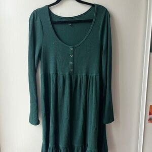 Dark Green Longsleeve Ruffle Hem Dress, Wild Fable, size XL